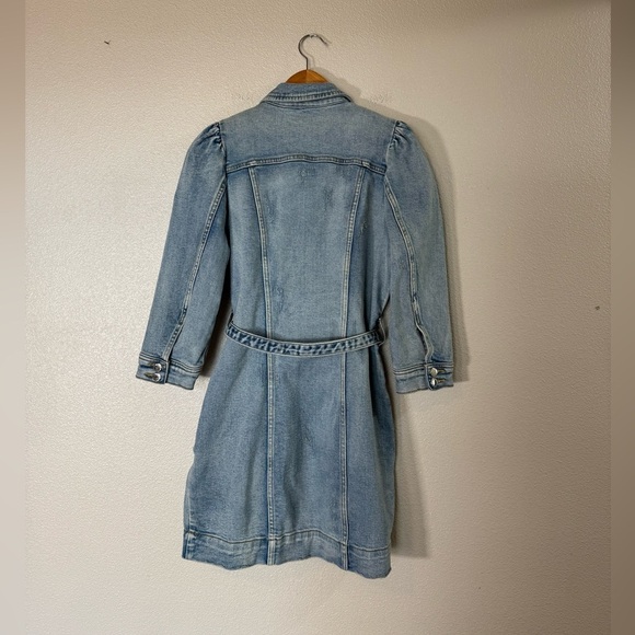 REVOLVE Retrofete Lema Denim dress Western Puff Sleeve size Medium H28 - Picture 4 of 13